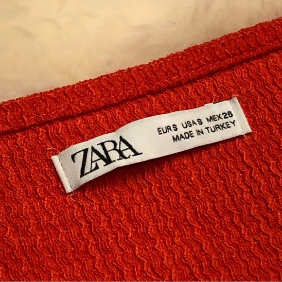 ZARA Bohemian Popping Red Top - Picture 7 of 8